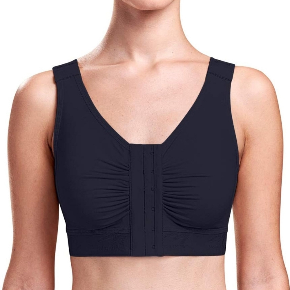 FlexFit Adjustable Sport Shirred Front Shoulder Closure Bra